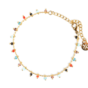 Pulsera con bolitas resina colores APU990